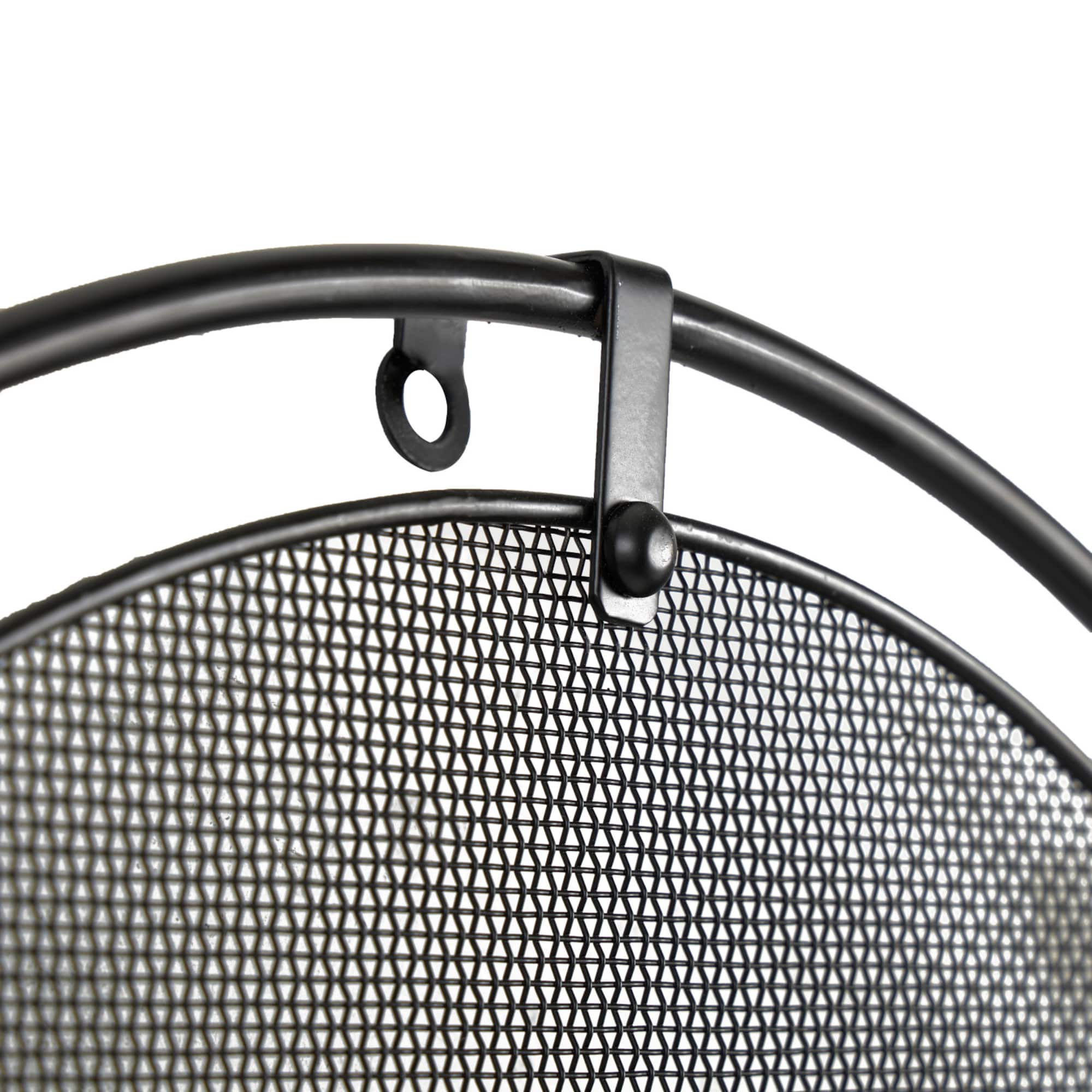 Industrial Black Metal & Gray Mesh Wall Clock